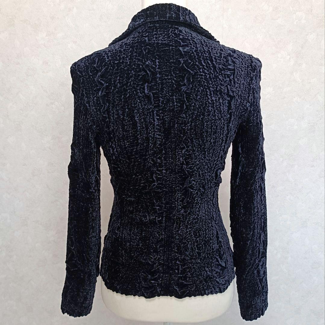 ユキトリイインターナショナル プリーツ ベロア テーラードジャケット 38