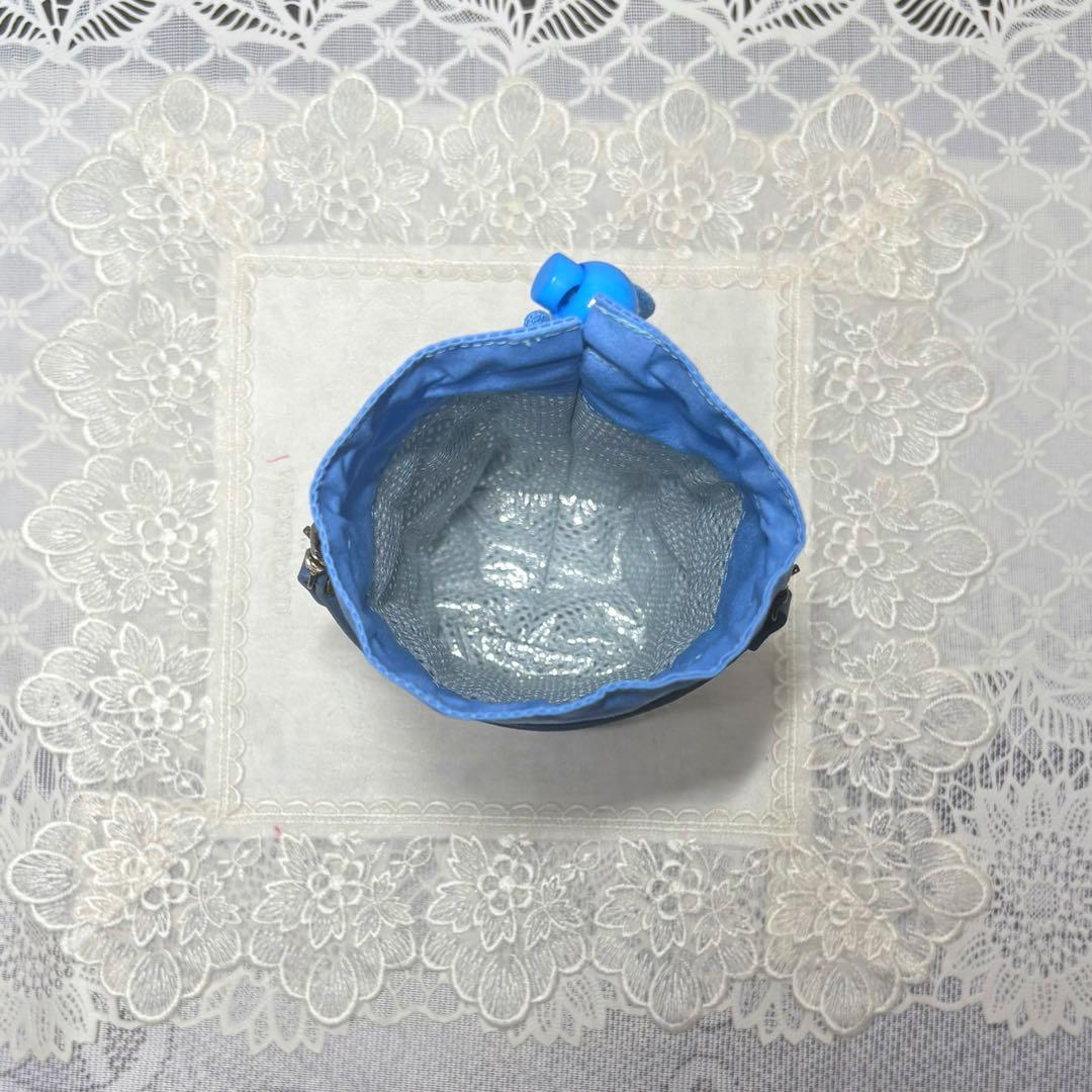 ペットボトルカバー　リバティカーラインローズ/ブルー　本革持ち手　ハンドメイド