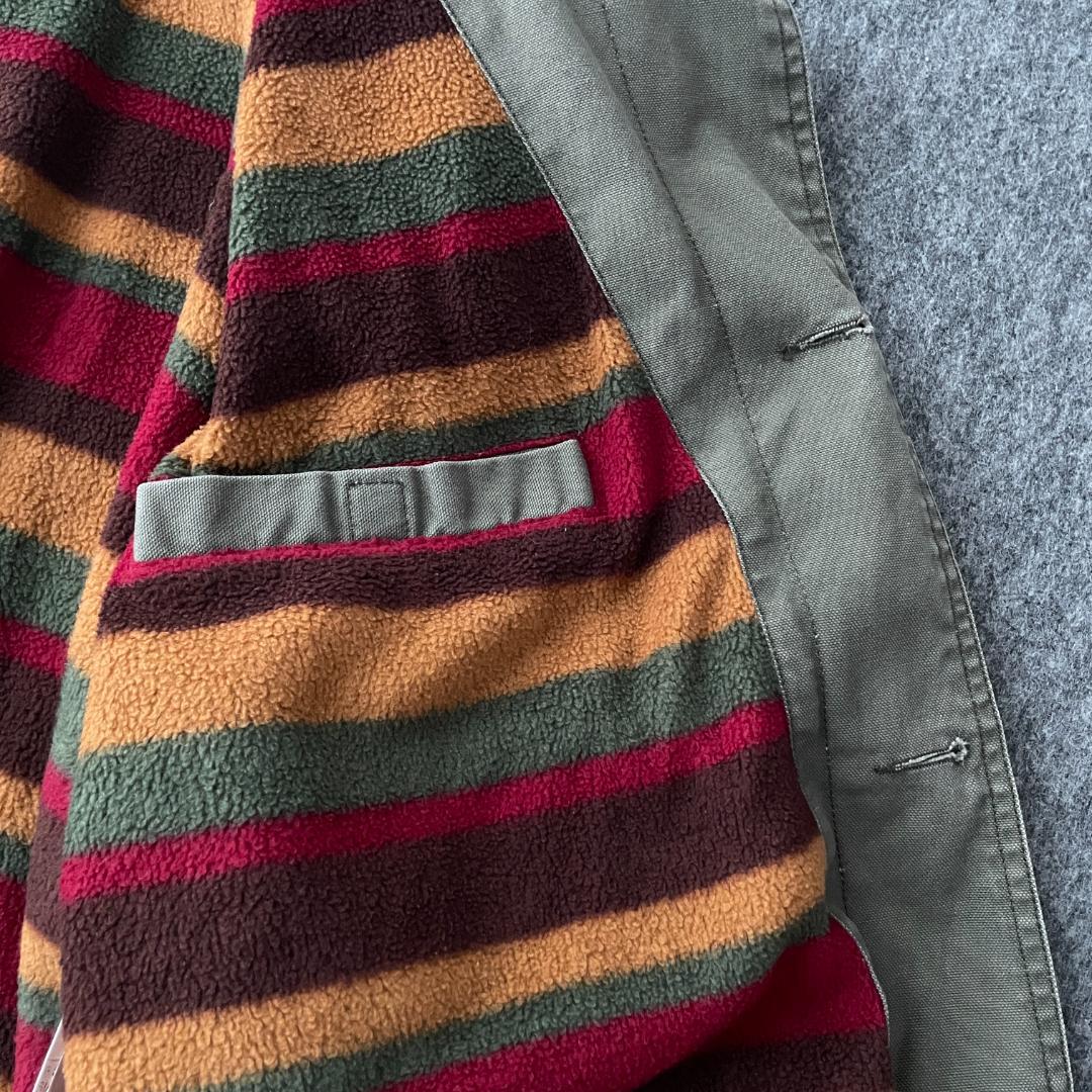 WOOLRICH　カバーオールジャケット　ハンティング　レザーカラー切替　裏ボア