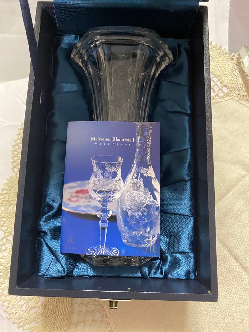 マイセンクリスタル　ゴブレット型フラワーベース(未使用、実家保管品)