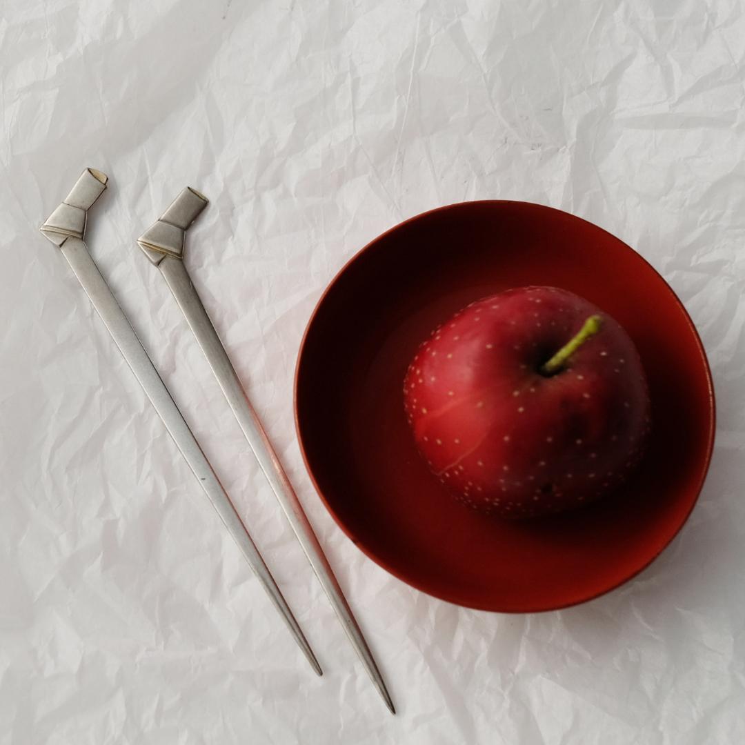 尚美堂 純銀銀製菓子楊枝 フルーツピック 菓子切 2本