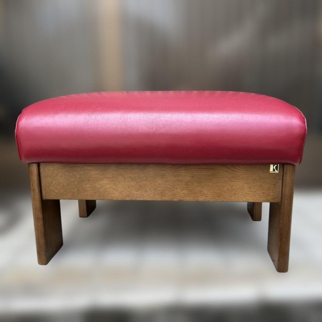 【レトロ】キツツキマーク　飛騨産業　オットマン　スツール