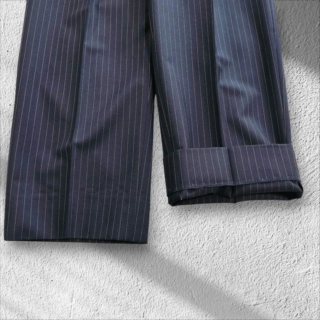 ②ポロラルフローレン ピンストライプ スーツ A5 ネイビー ブラック