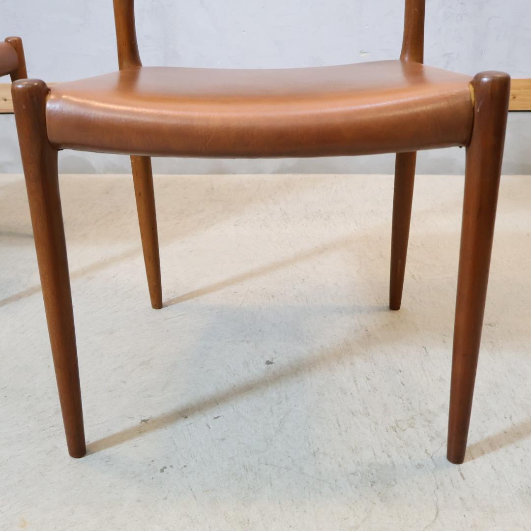 デンマーク J.L.Moller チーク材 No.80 ダイニングチェア 2脚