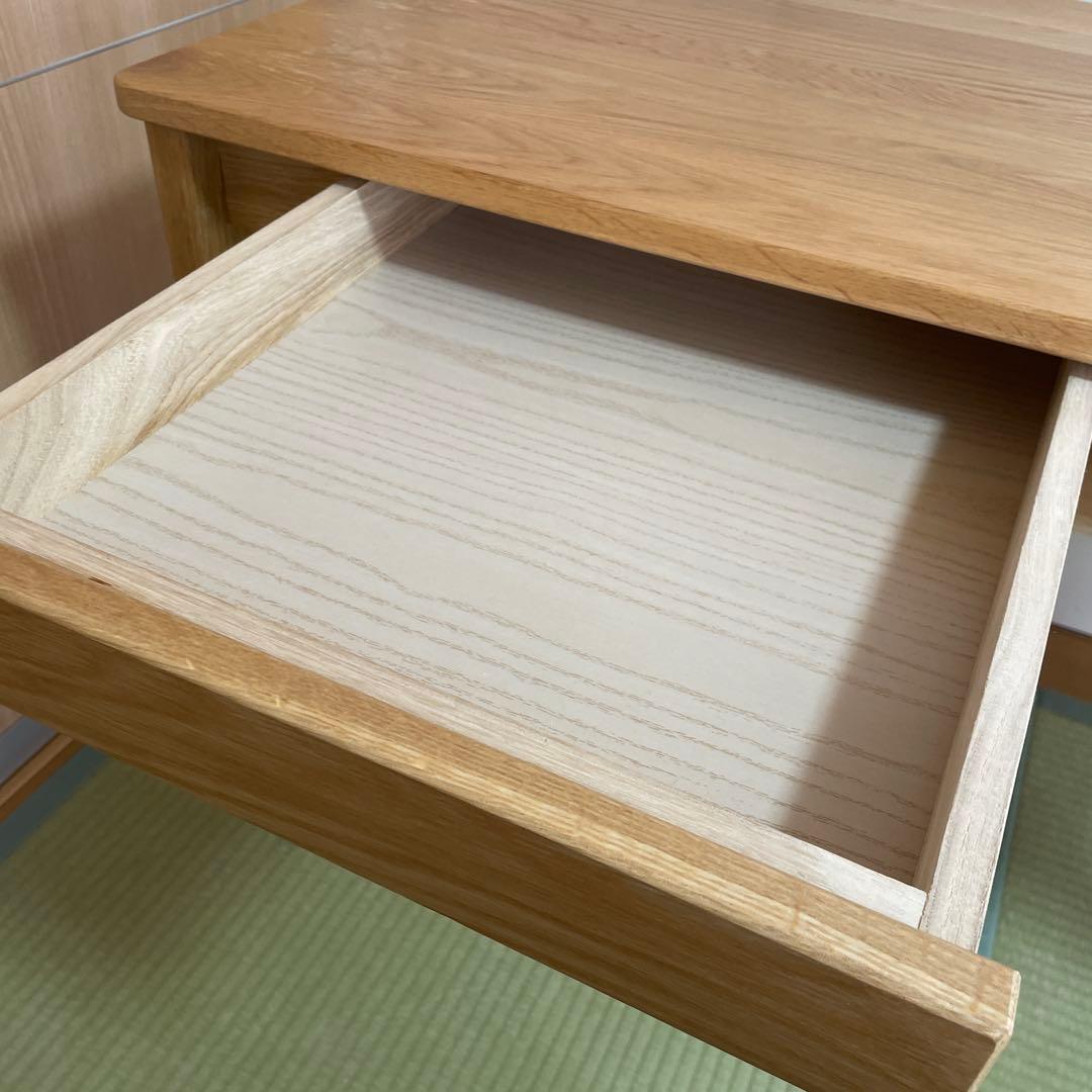 無印良品 オーク無垢材デスク（引出・足元棚付）