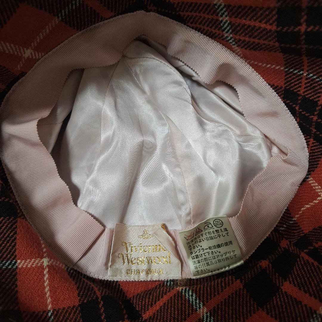 【希少】ヴィヴィアンウエストウッド　90s バケットハット　チェック柄　オレンジ