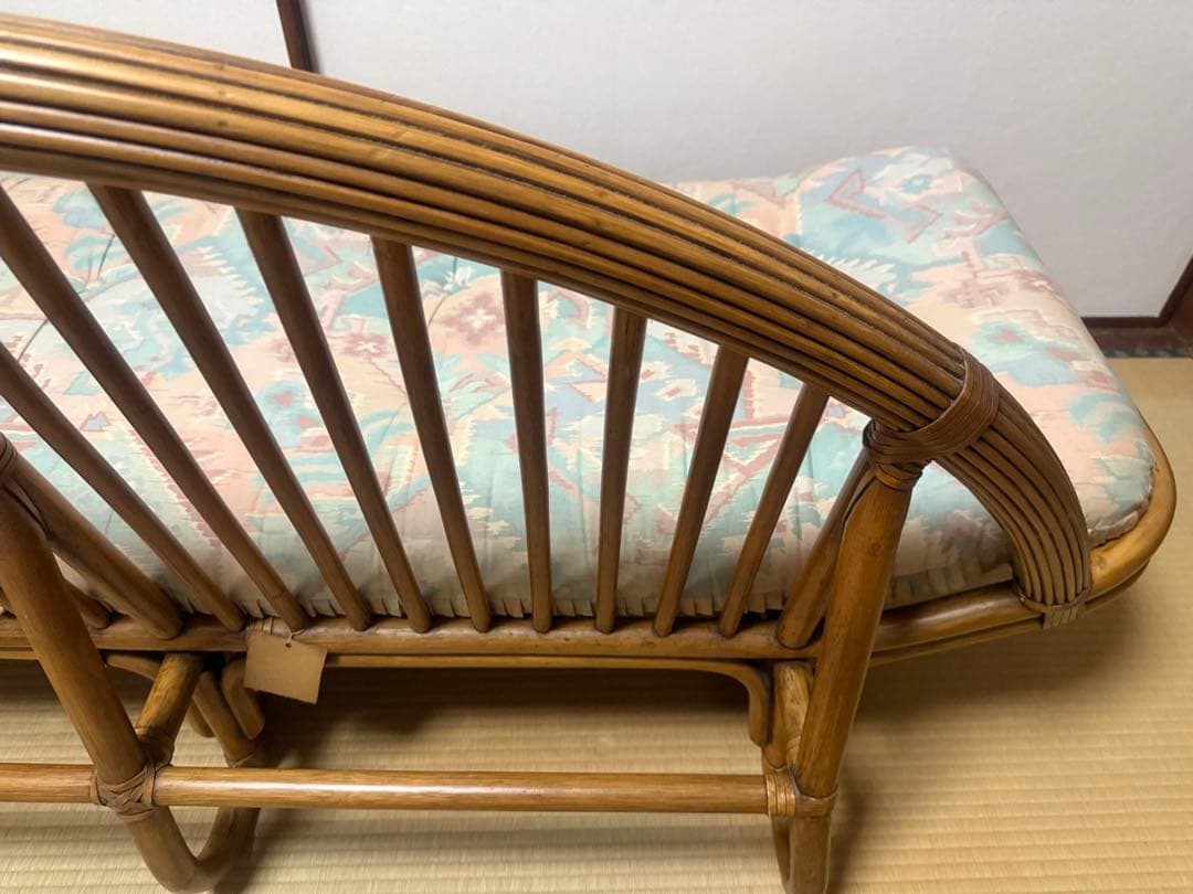 ラタンソファ アーチ型バックレスト