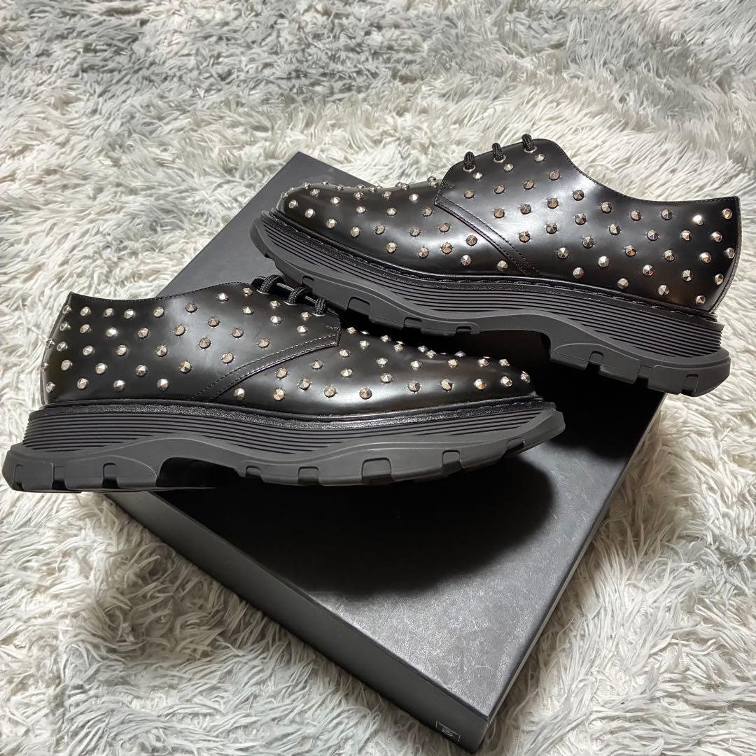 【未使用に近い】ALEXANDER MCQUEEN 本革 厚底 スタッズ 43