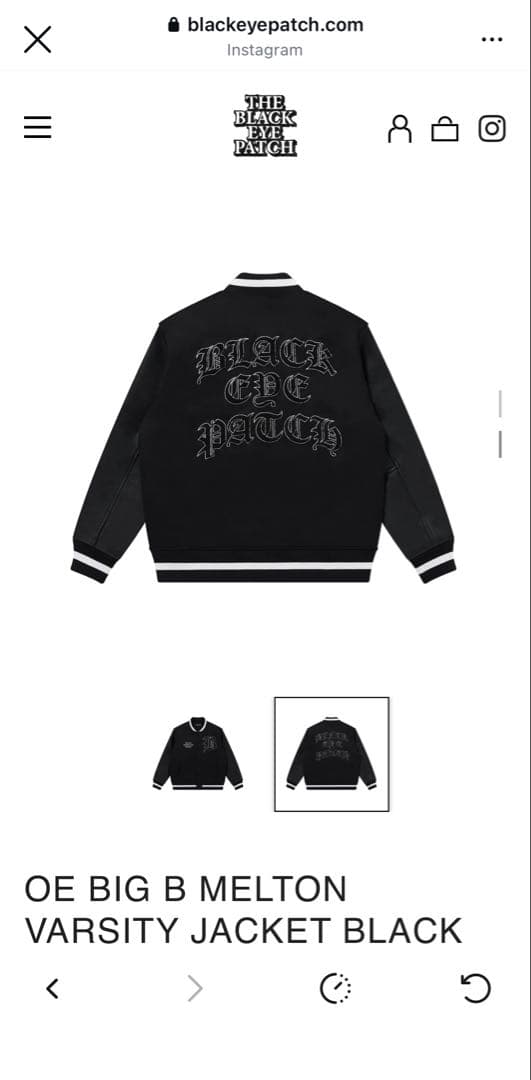 ジャケット・アウター OE BIG B MELTON VARSITY JACKET BLACK