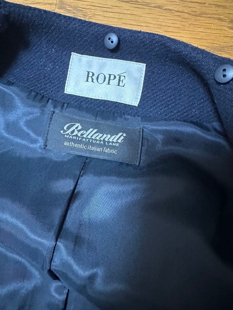 最終価格◇ROPE 2wayエコファー付け襟 メルトン Aライン ミドルコート