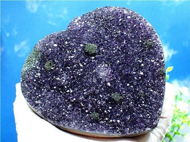 AAA級家庭円満◆天然ハート型アメジスト原石YT2G3/497G36C