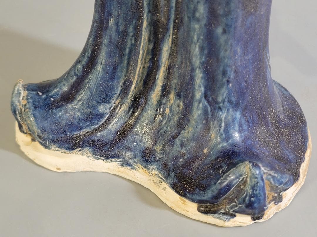 DT360 中国美術 青釉 女人 俑 置物