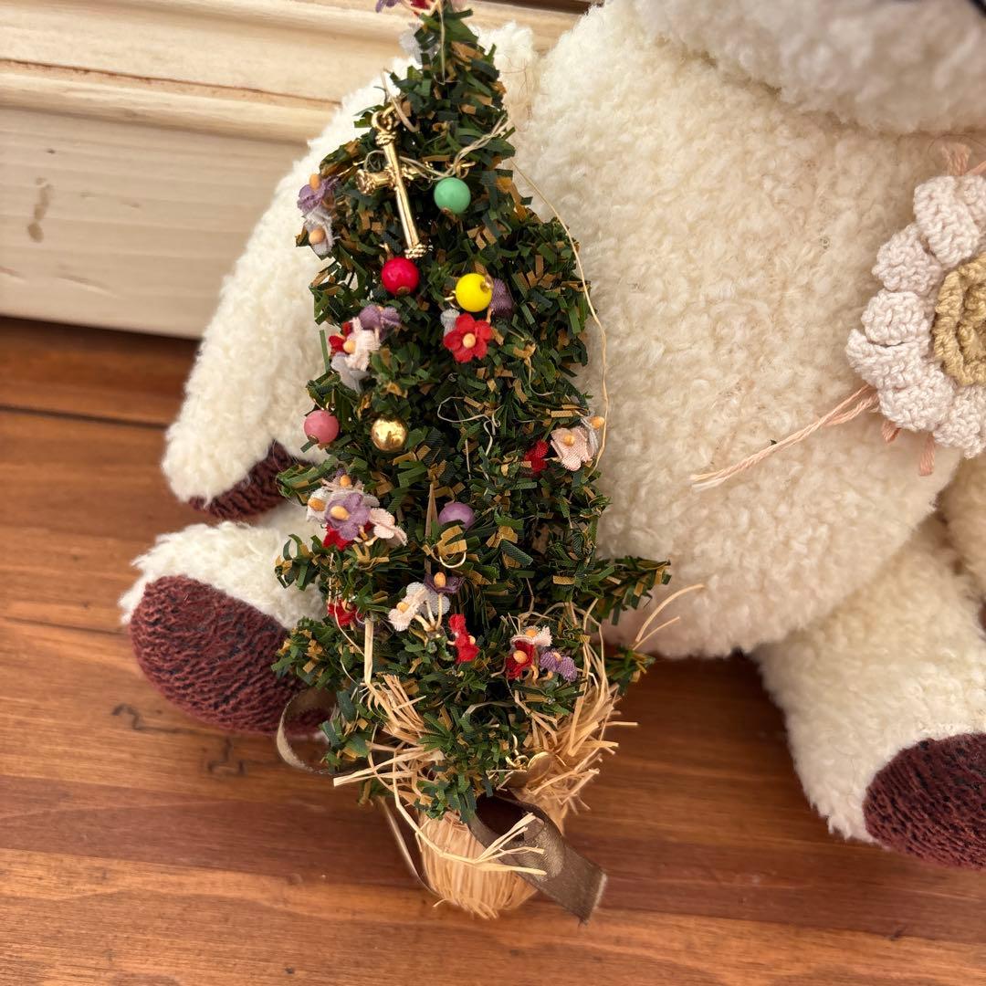 ピンクハウスミニクリスマスツリー 装飾花付き ブローチ約18センチ