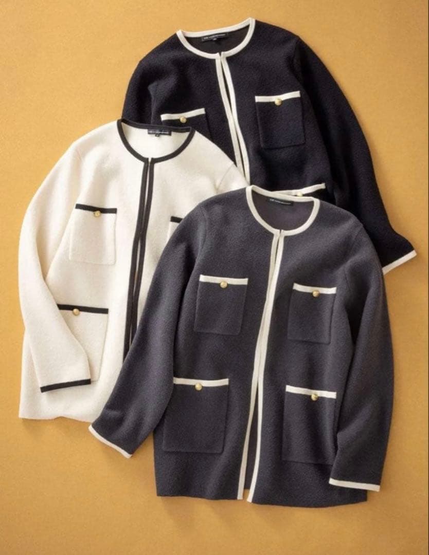 23区 ミニブークレ ニット ジャケット オンワード樫山