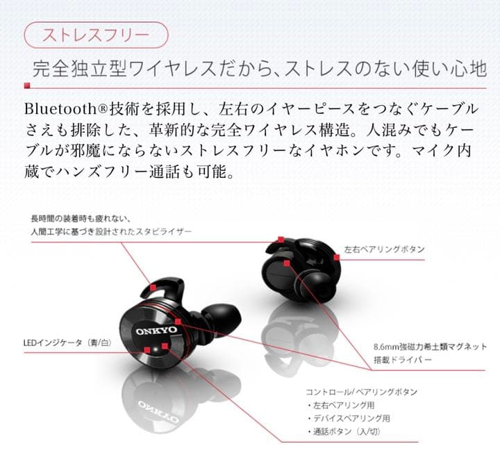 ONKYO フルワイヤレスヘッドホン