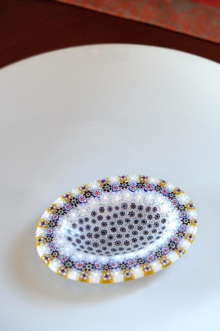 ヴェネツィアンガラス ミルフィオリ 小皿 皿 ムラーノ グラス プレート 作家