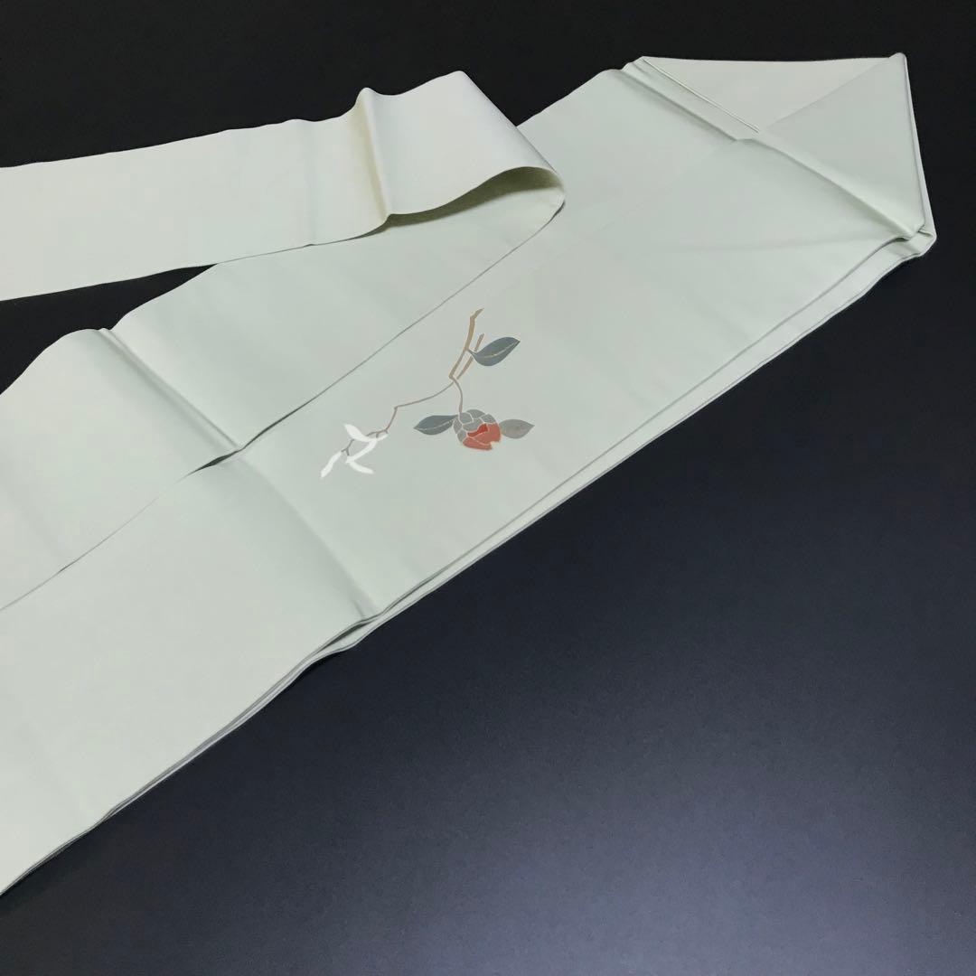 ［7505］名古屋帯 枝花文様 刺繍 金彩 九寸 お太鼓柄 正絹 着物