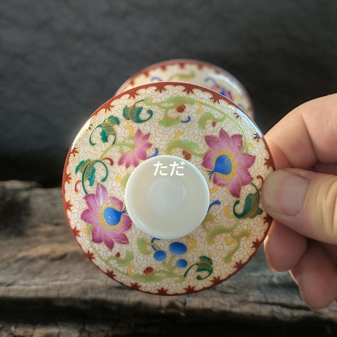 未使用品 鳳紋竜紋三才蓋碗 中国茶器 景徳鎮　蓋付き茶器 飲茶食器