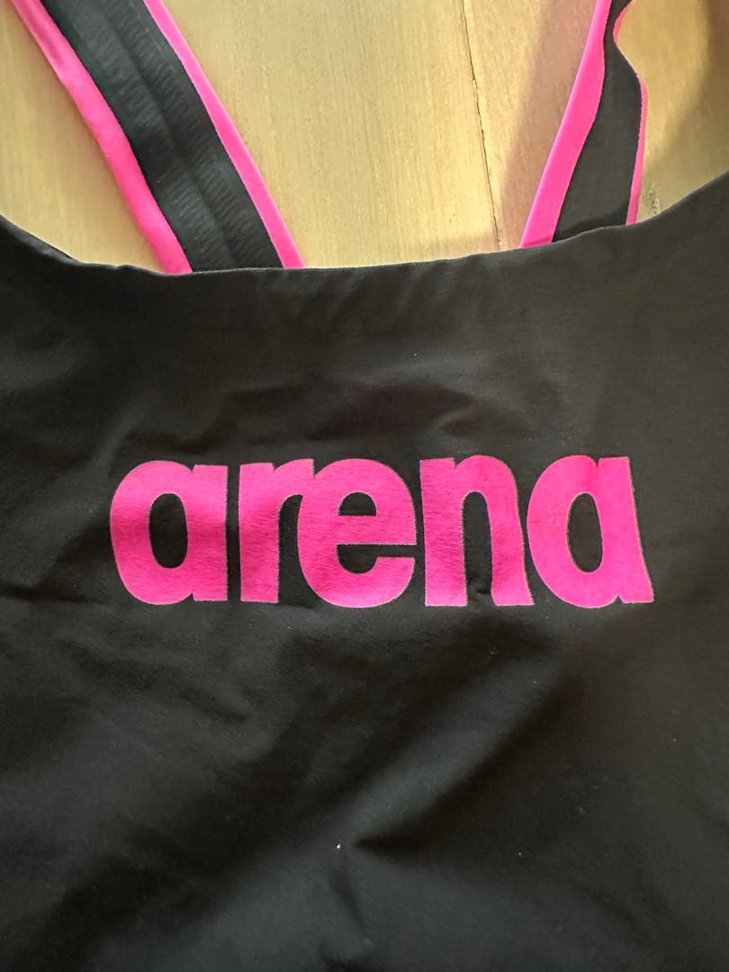 【限定お値引き中！】学arena スポーツ用水着 黒/紫　Oサイズ　状態綺麗