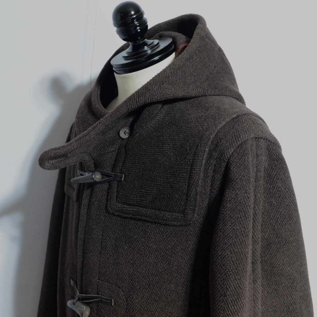 極上品 チベット社 ムーアブルックカットパイル ダッフルコート 杢茶 36