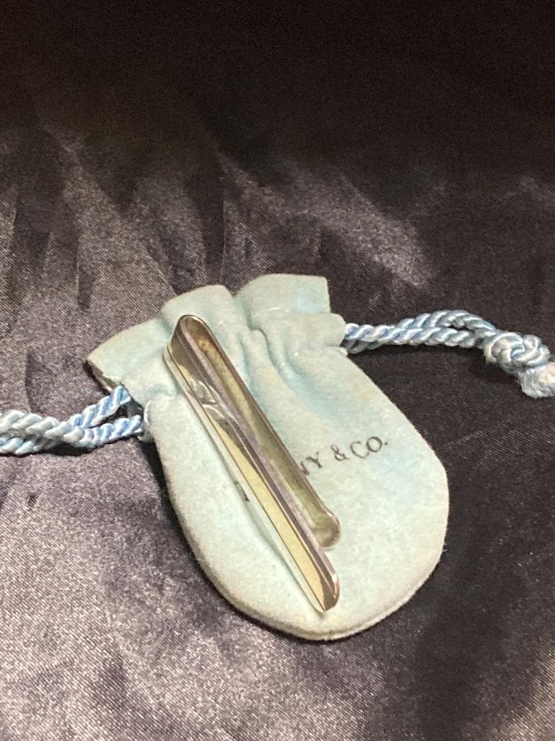 ティファニー ネクタイピン クリップ コンビ ゴールドライン 925×18K