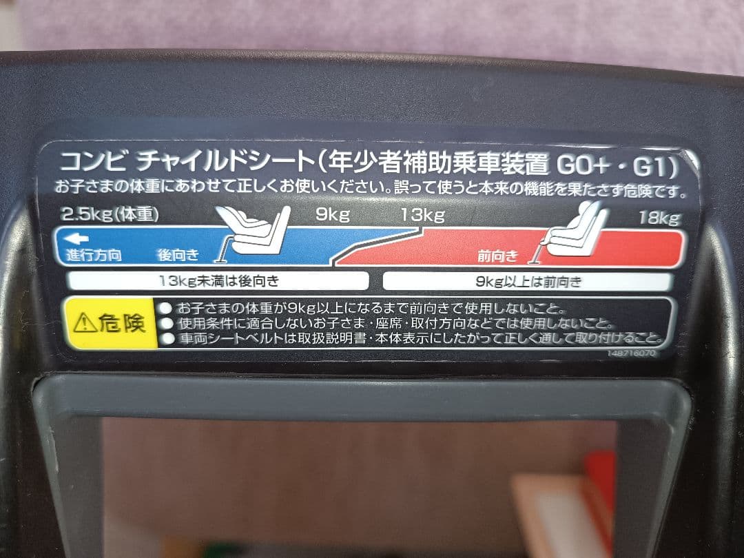 Combiチャイルドシート クルムーヴネイビーISOFIX回転式　CG-CIG