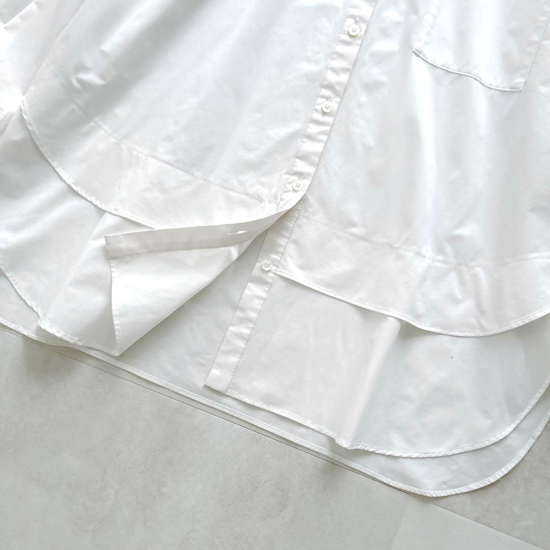 23年モデル✨完売　ルフィル　ソロテックスレイヤードブラウス　バンドカラー白現行