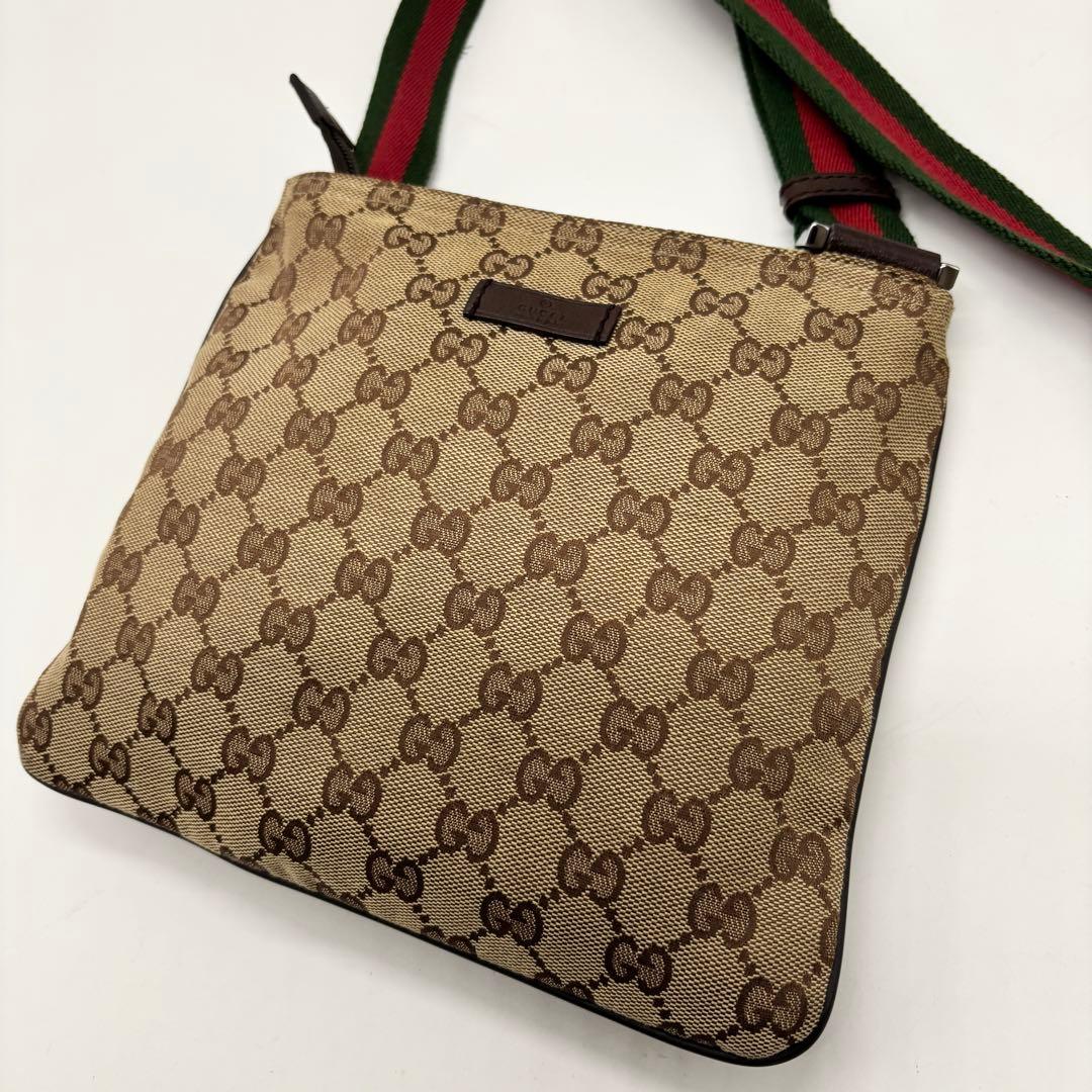 美品 ✨ グッチ シェリーライン ショルダーバッグ サコッシュ GG