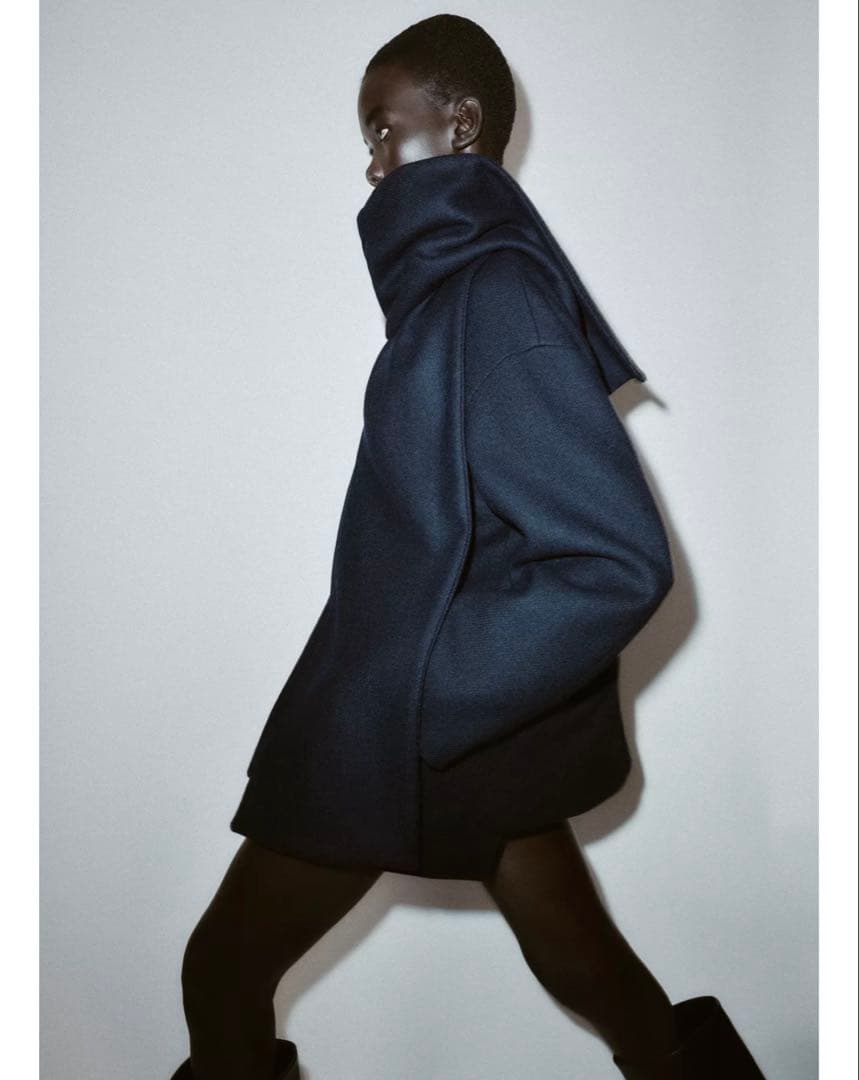 タグ付き　ZARA ウールショートスカーフコート