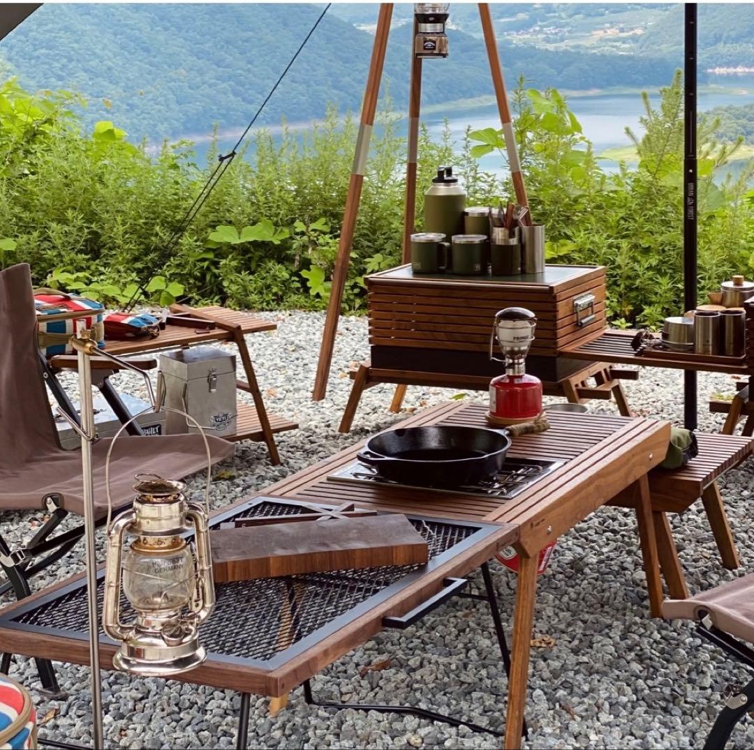 【KING】J unique wood ラストグリルテーブル タフテーブル