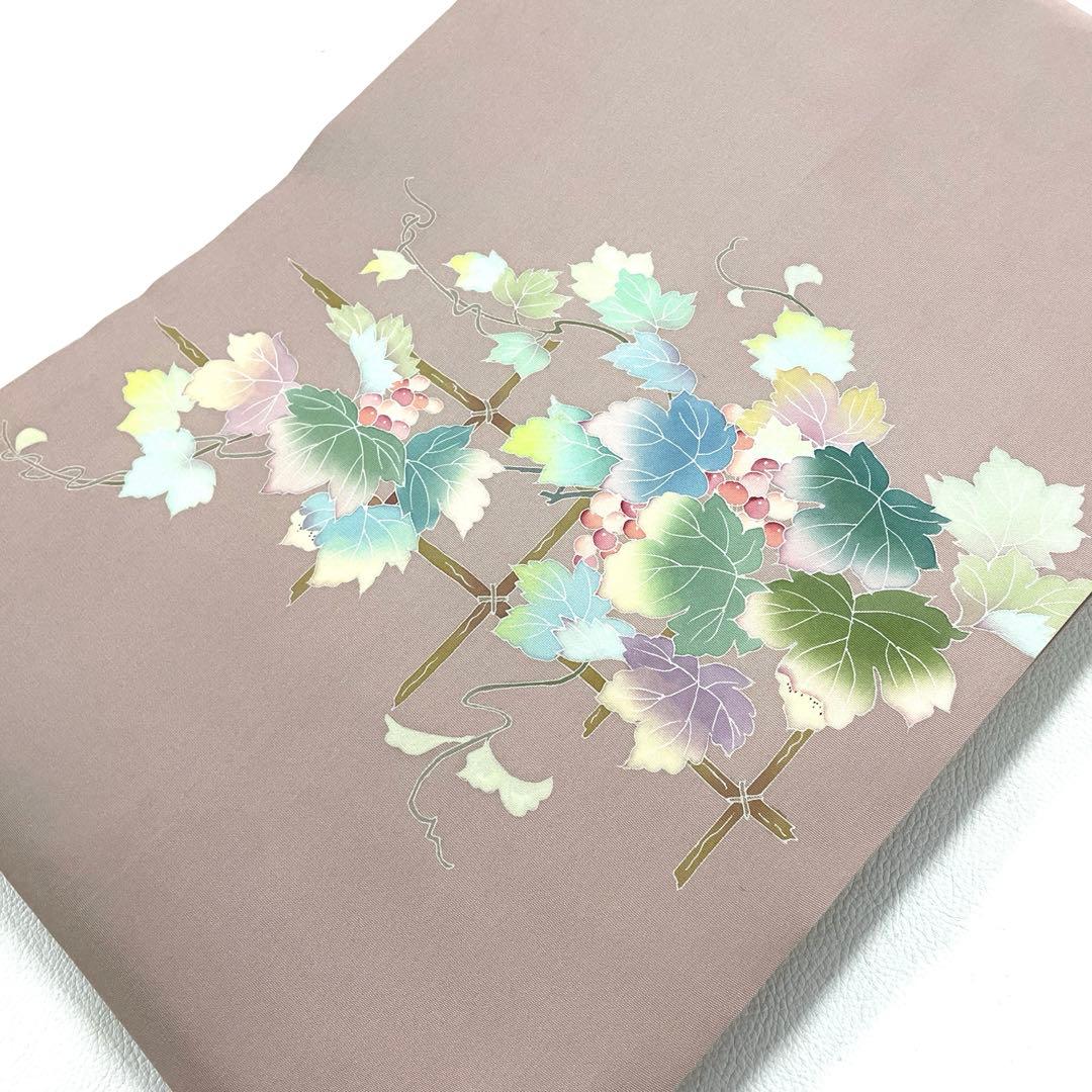 専用帯6229 ●高級 正絹 落款 作家物 塩瀬 友禅 名古屋仕立て名古屋帯葡萄