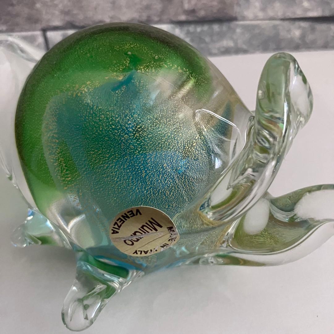 ヴェネチアングラス ムラーノ　murano ガラス置物　硝子細工　 亀　カメ