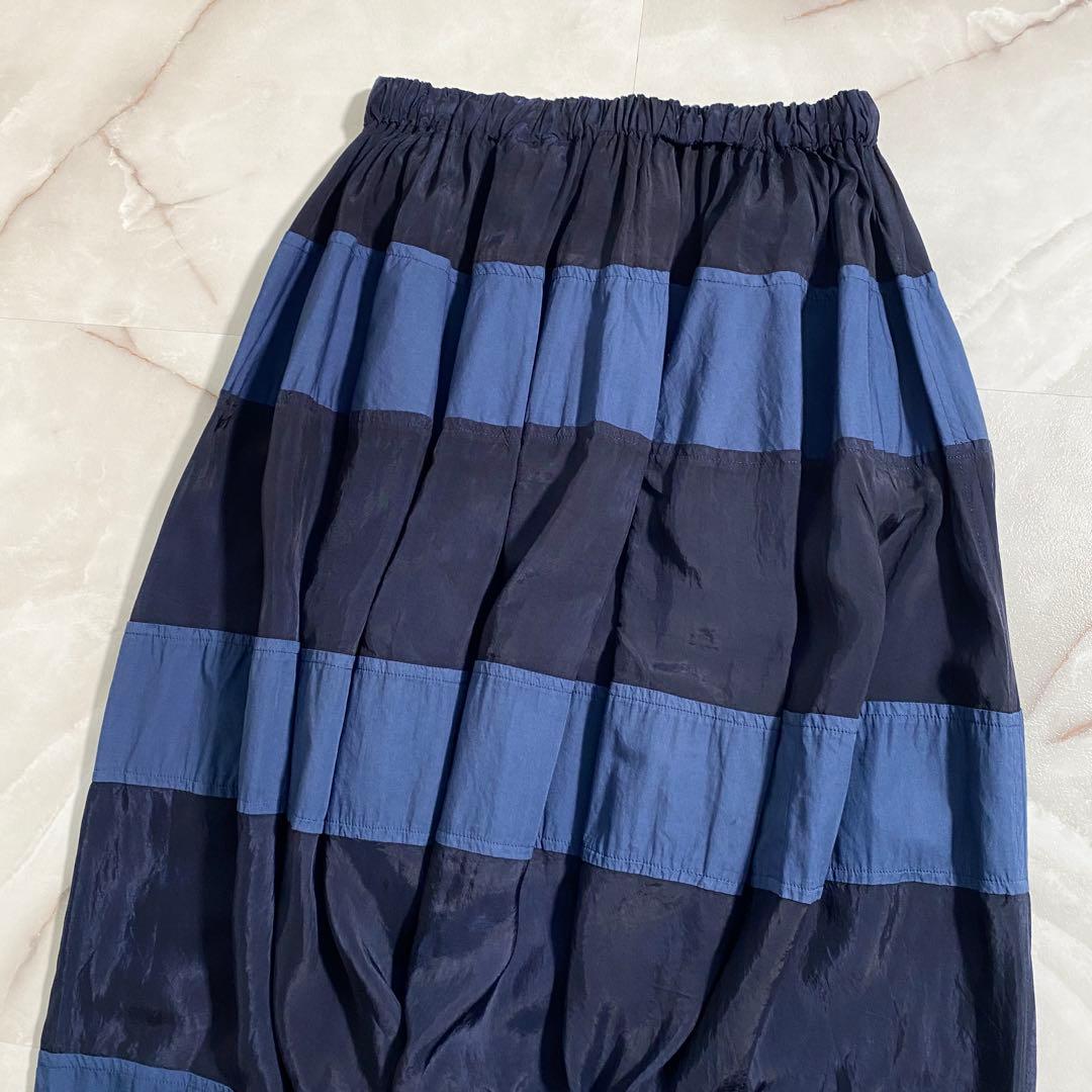 A16629 美品 トリココムデギャルソン 14ss ボーダーバルーンパンツ