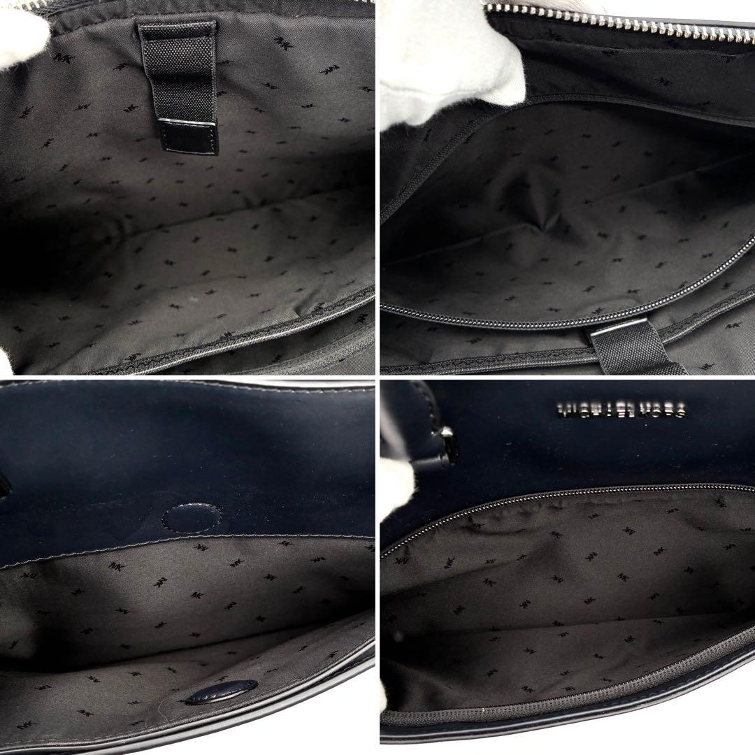 極美品 マイケルコース ビジネスバッグ 総柄 ロゴ A4 PC可 ボルドー 紺