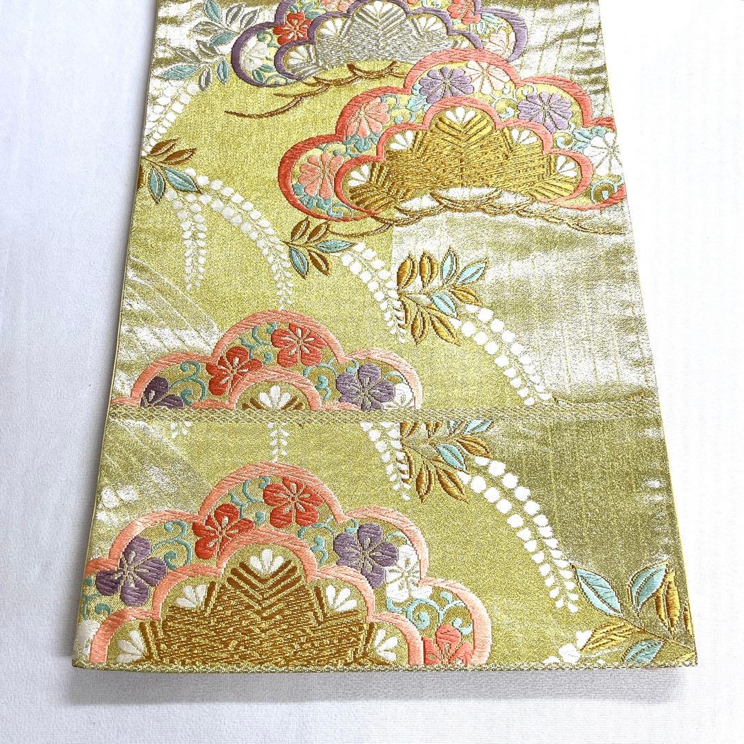 振袖帯　袋帯　松　梅　藤　金糸　銀糸　華やか　着物　帯　036k