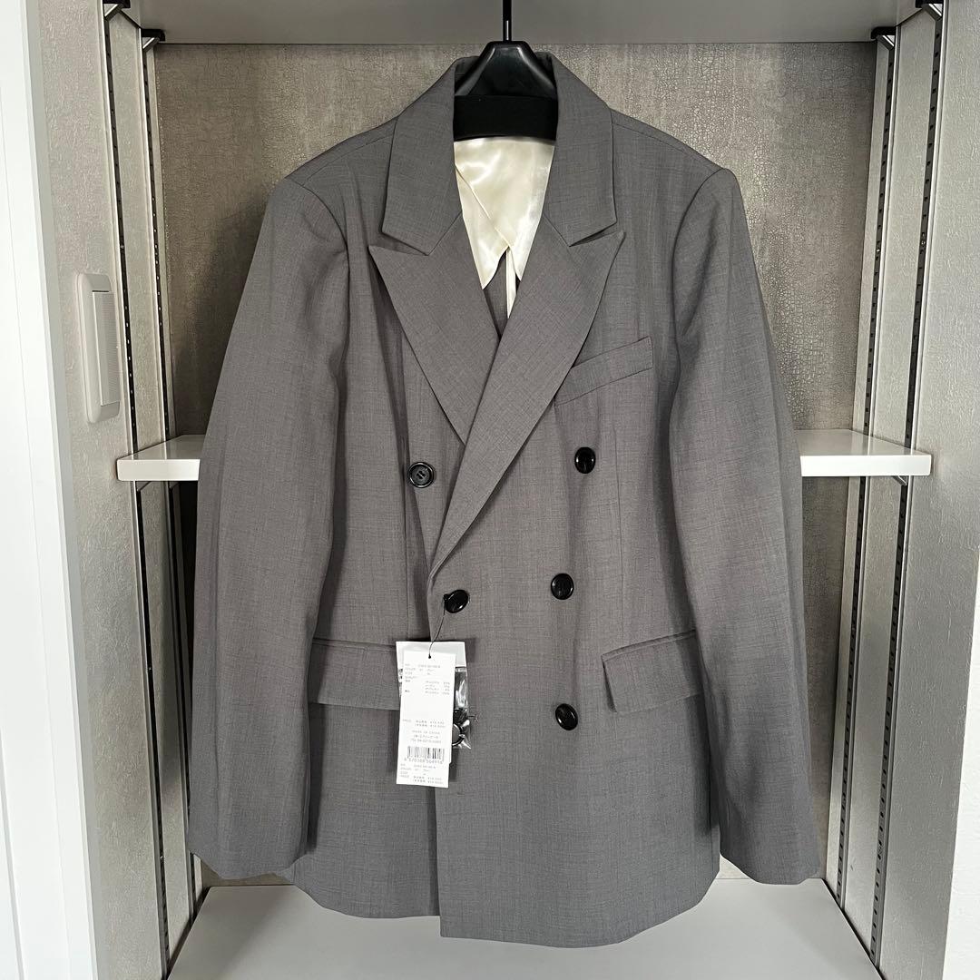 ANDRESD ピークドラペルジャケット　グレー　テーラード　フォーマル　結婚式
