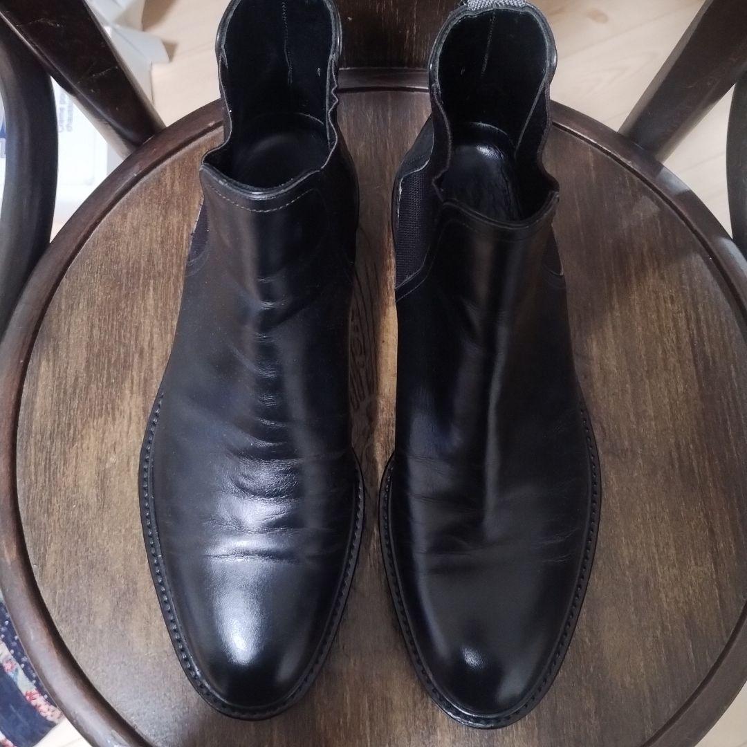 WHダブルエイチ干場さん愛用黒サイドゴアブーツ美品6Vibram菅原靴店Zソール