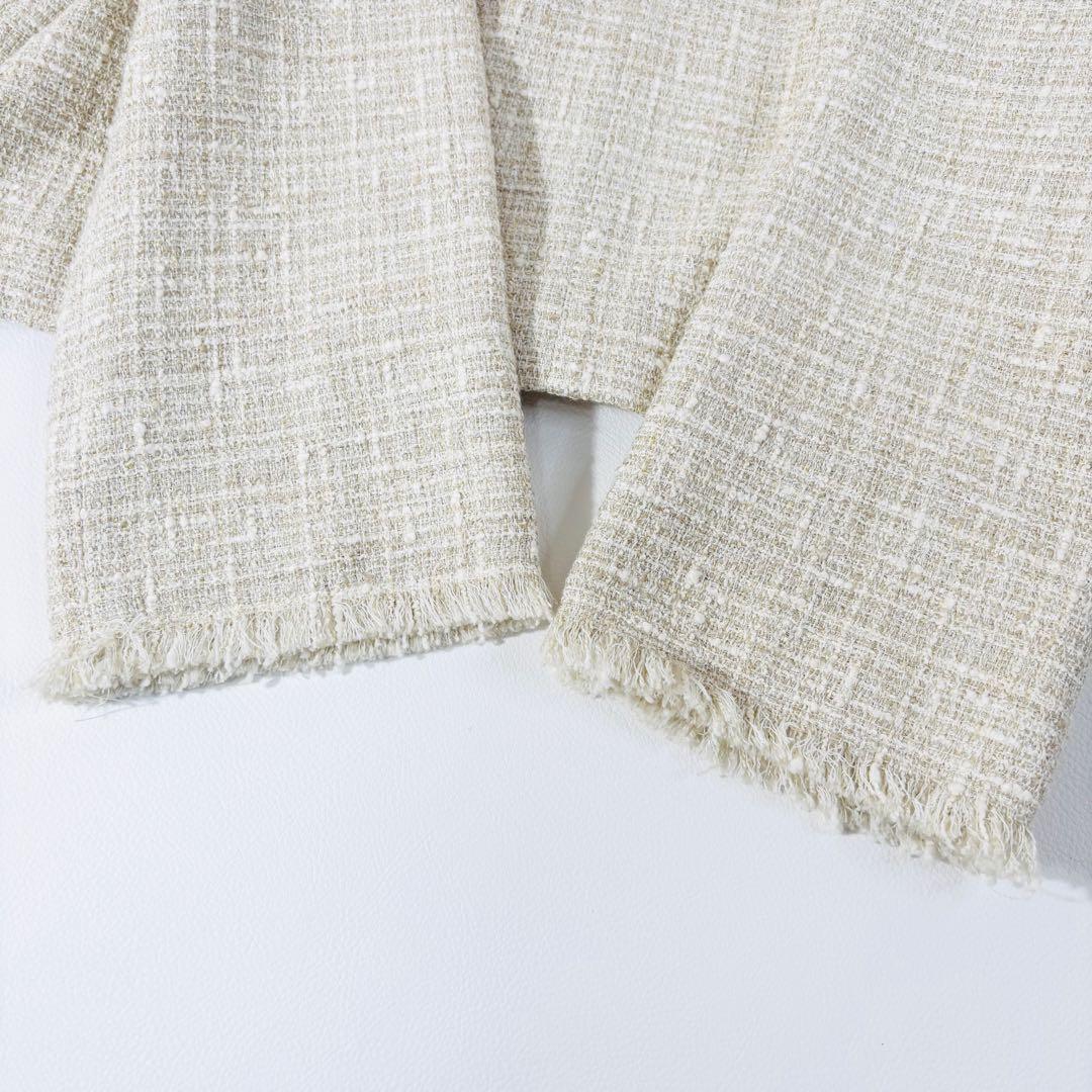 768 新品✨リヴドロワ ツイードミドルジャケット 23AW アイボリー