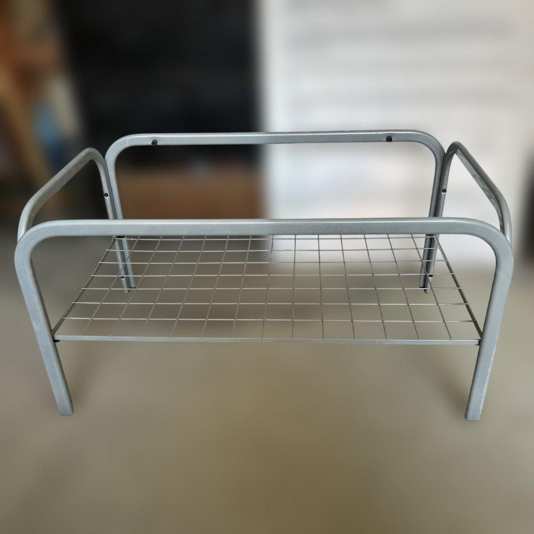 昭和レトロ 80's 強化ガラス天板 ローテーブル グレー インダストリアル