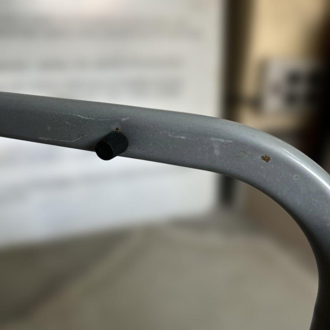 昭和レトロ 80's 強化ガラス天板 ローテーブル グレー インダストリアル