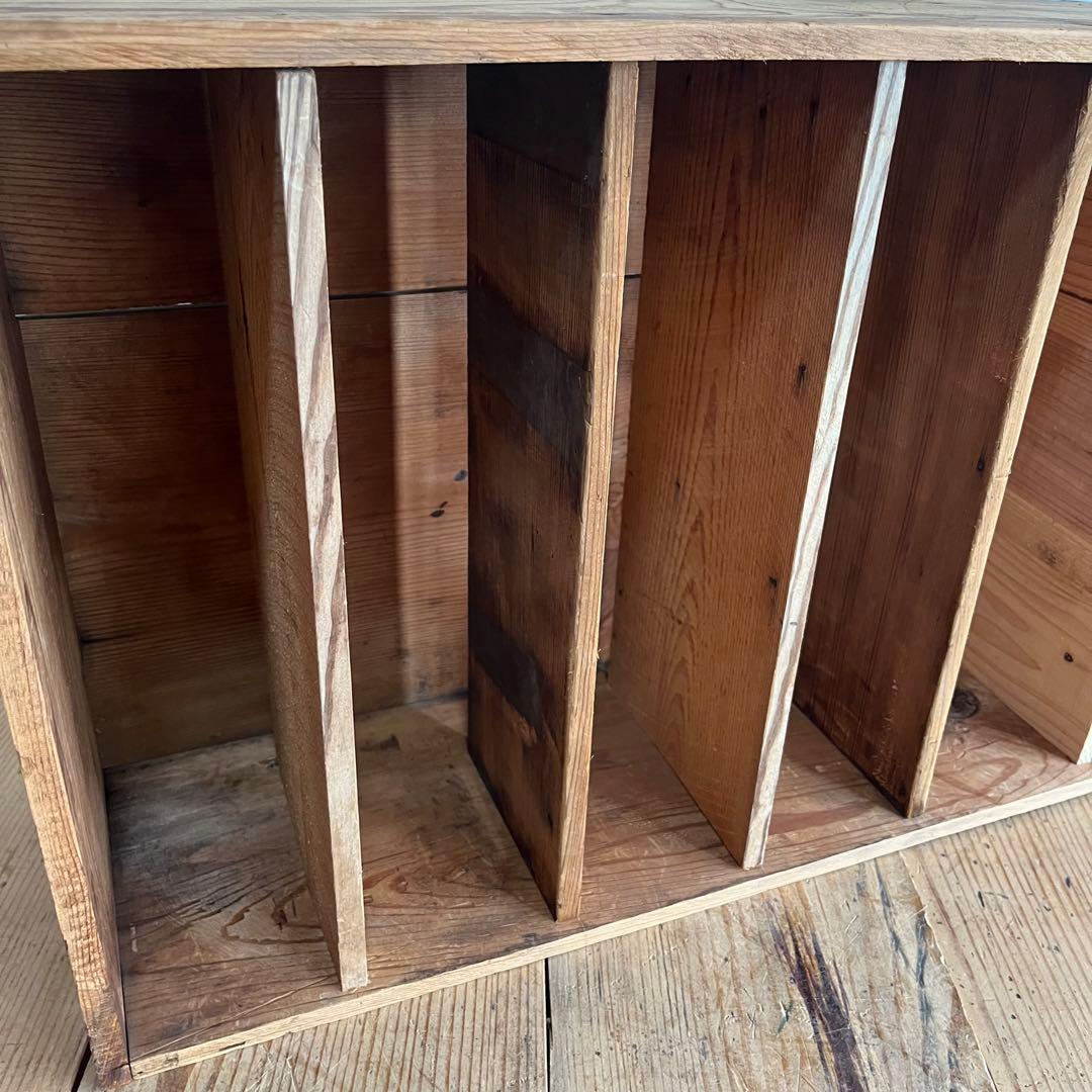 アンティーク 2way 仕切り棚 チェスト 食器棚 書類棚 無垢材 無塗装