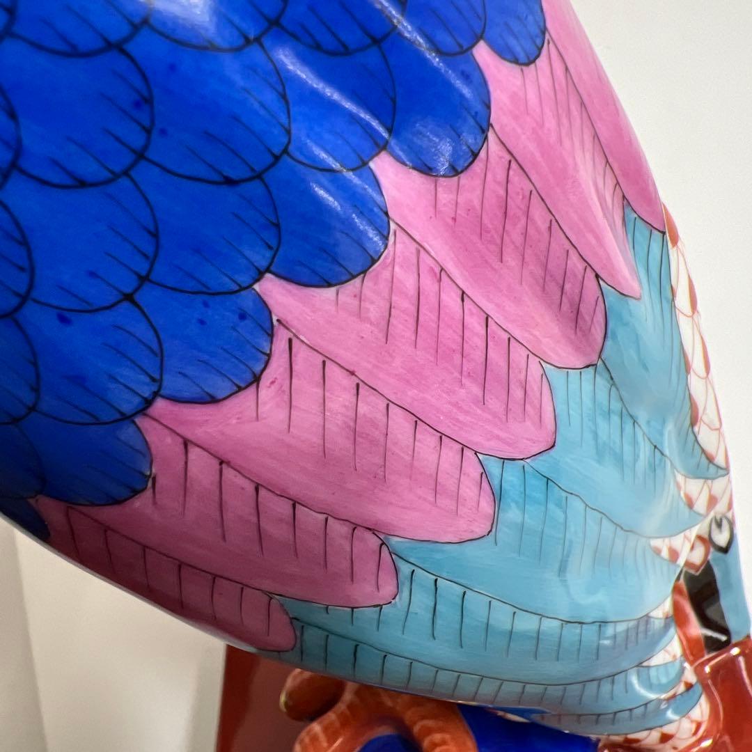 ヘレンド　フィッシュネットフクロウ　共箱　h21cm 東K7-1209☆1F