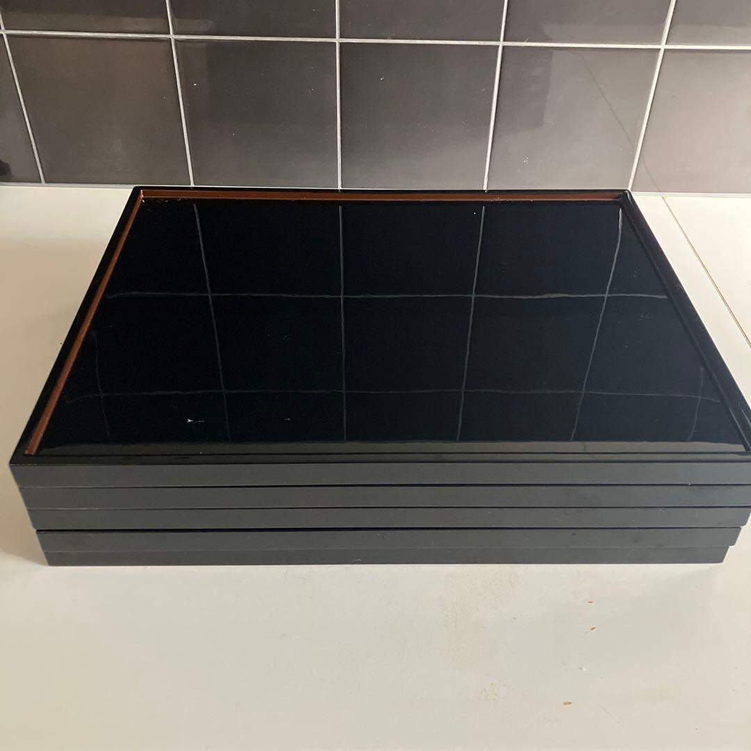 yoshikoさま専用 本漆　角盆　3枚組（黒、赤両面使い）