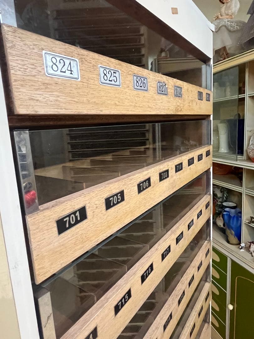 ミシン糸ケース 特大 収納棚 昭和レトロケース 当時物 アンティーク インテリア