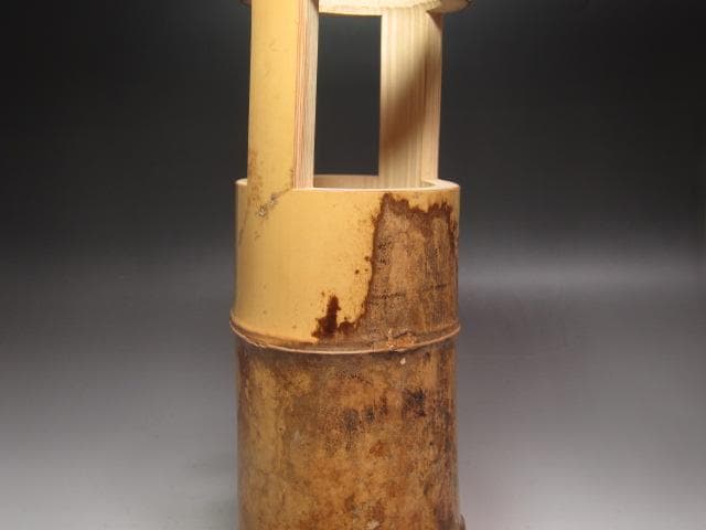 ★　黒田正玄　竹置筒花入　雲海　裏千家　十五代　鵬雲斎の花押★x602