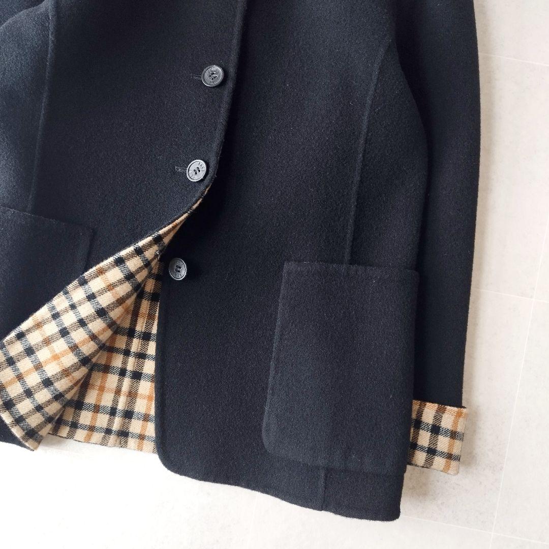 【ダブルフェイス&リバーシブル】DAKS リバーコート ユニセックス ブラック