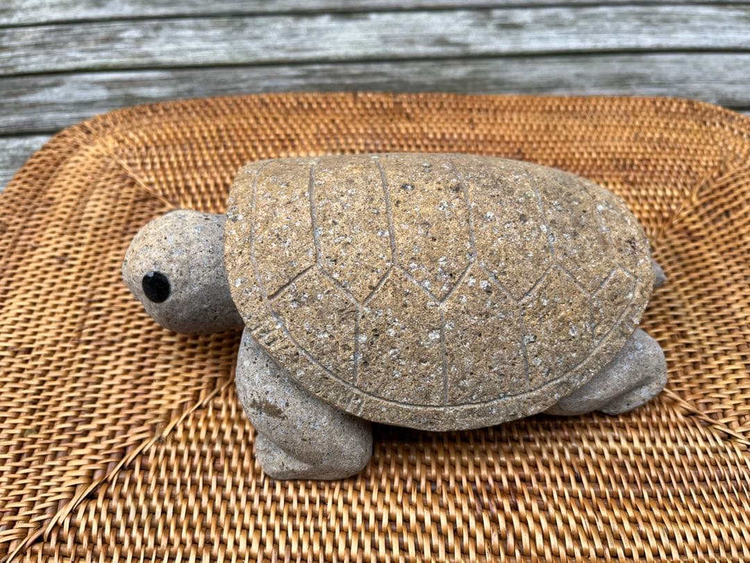 御影石　亀　オブジェ