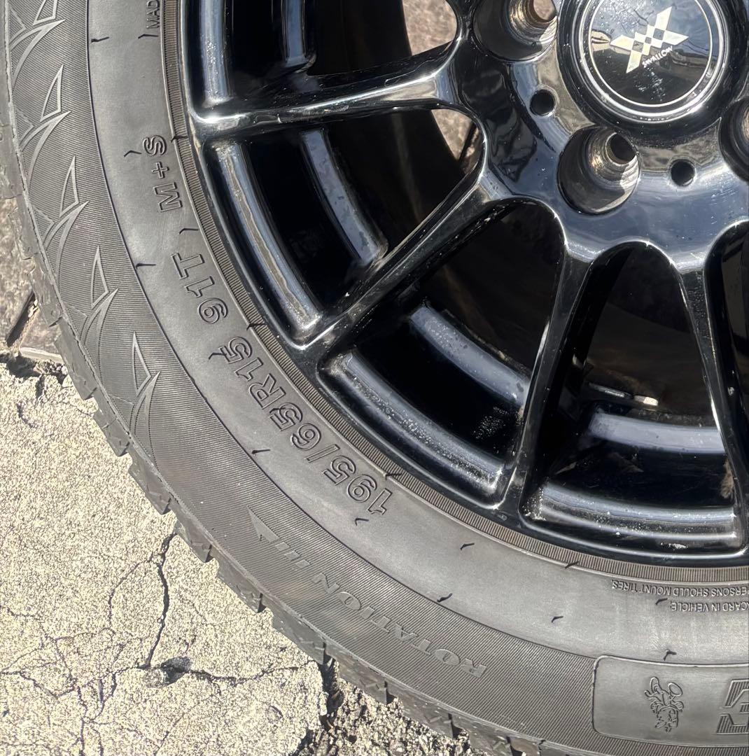 スタッドレスタイヤ・ホイール4本セット195/65R15 ブラックホイール送料込