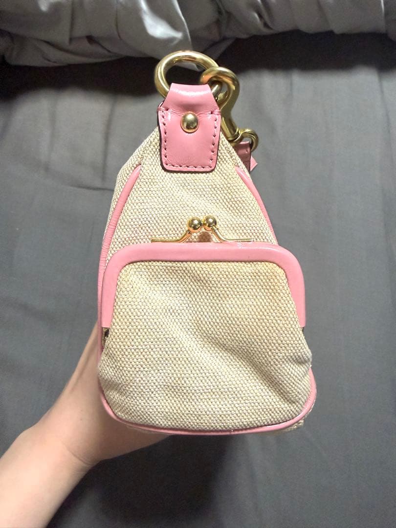 coach キャンバスタトゥー アクセサリーポーチ 花柄 ワンショルダーバッグ