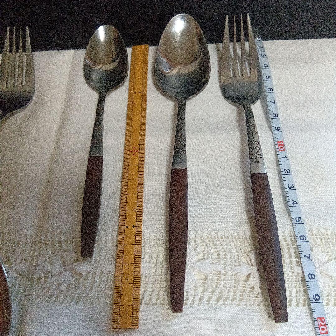 ミッドセンチュリー　カトラリー　フォーク／スプーン２種　12本